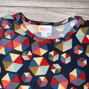 LuLaRoe Multicolor Geometric Pattern Kids Dress